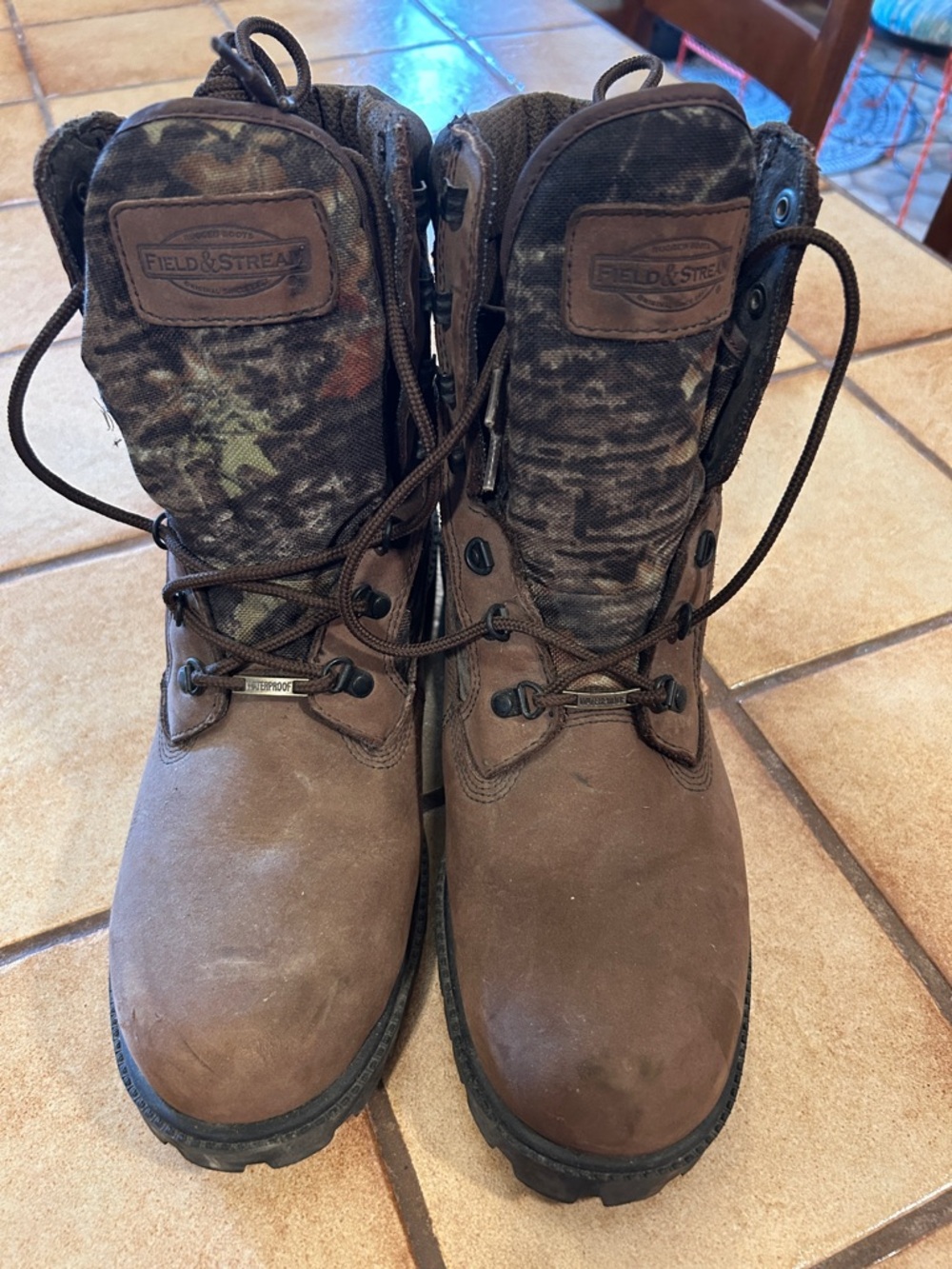 Field & Stream Brown Camouflage Lace-Up Boots